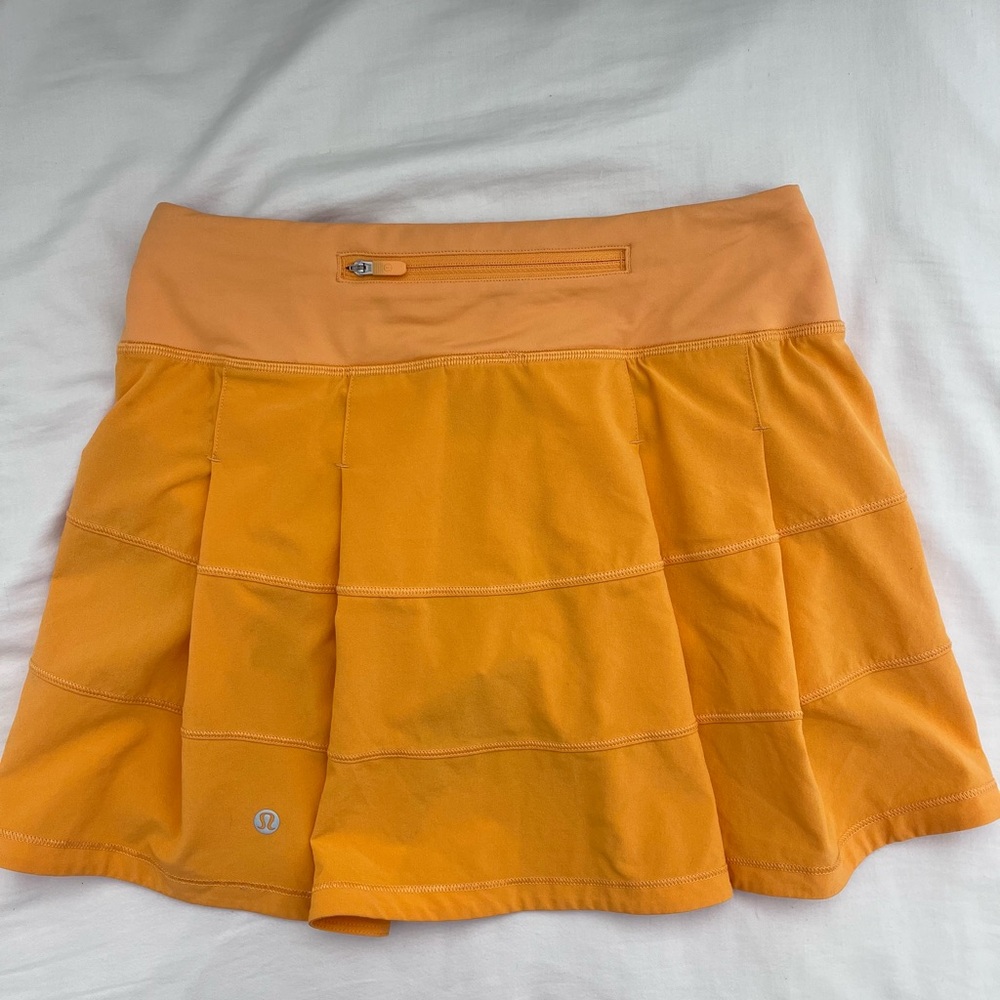Lululemon orange pace rival skirt